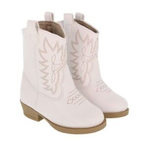 Baby Deer White Western Kids Boots